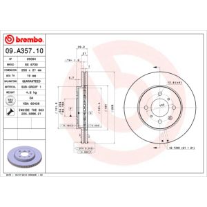 FRONT VENTED BRAKE DISC PAIR - 258MM DIAMETER