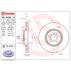 Front Vented Brake Disc Coated - 316mm Diameter