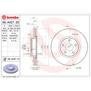 Front Vented Brake Disc Coated - 300mm Diameter