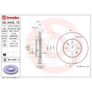 Front Vented Brake Disc Pair Coated - 256mm Diameter