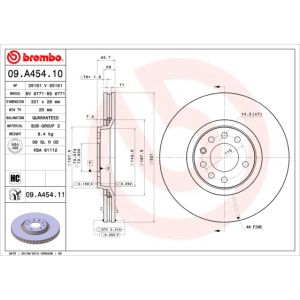 Front Vented Brake Disc Coated - 321mm Diameter