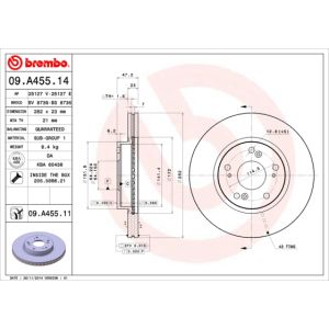 Front Vented Brake Disc Pair Coated - 282mm Diameter