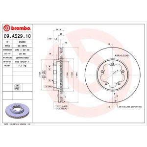 FRONT VENTED BRAKE DISC PAIR - 280MM DIAMETER