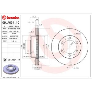 Front Vented Brake Disc Pair Coated - 297mm Diameter