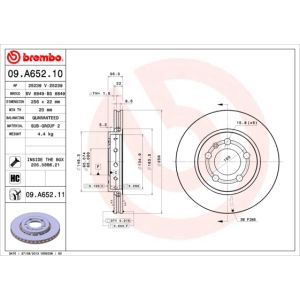 Rear Vented Brake Disc Pair Coated - 256mm Diameter