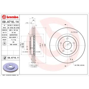 Front Vented Brake Disc Pair Coated - 296mm Diameter