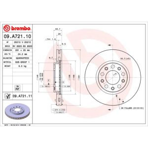 Front Vented Brake Disc Pair Coated - 281mm Diameter