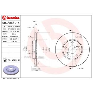 Front Vented Brake Disc Pair Coated - 273mm Diameter