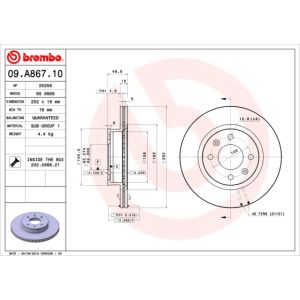 FRONT VENTED BRAKE DISC PAIR - 252MM DIAMETER