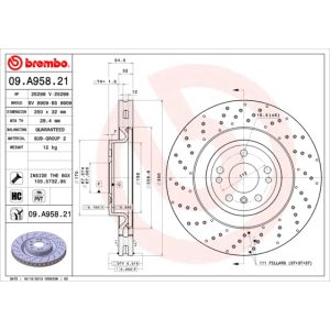 Front Vented Brake Disc Coated - 350mm Diameter