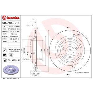 Rear Vented Brake Disc Pair Coated - 330mm Diameter