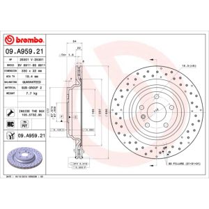 Rear Vented Brake Disc Pair Coated - 330mm Diameter