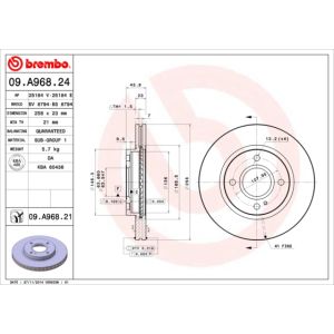 Front Vented Brake Disc Pair Coated - 258mm Diameter