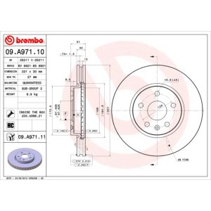 Front Vented Brake Disc Coated - 321mm Diameter