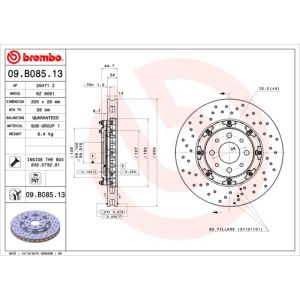 Front Vented Brake Disc Coated - 305mm Diameter