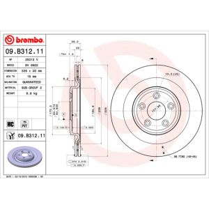 Rear Vented Brake Disc Pair Coated - 326mm Diameter