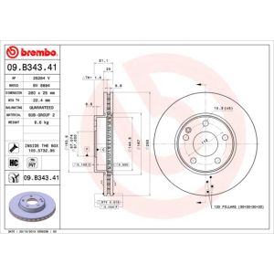 Front Vented Brake Disc Pair Coated - 280mm Diameter