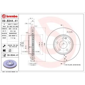 Front Vented Brake Disc Pair Coated - 295mm Diameter