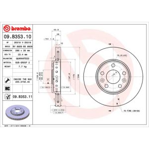 Front Vented Brake Disc Pair Coated - 296mm Diameter