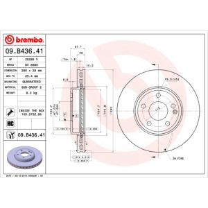 Front Vented Brake Disc Pair Coated - 295mm Diameter