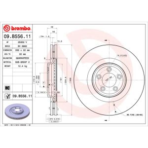 Front Vented Brake Disc Coated - 355mm Diameter