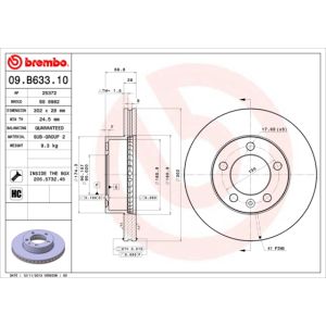 Front Vented Brake Disc - 302mm Diameter