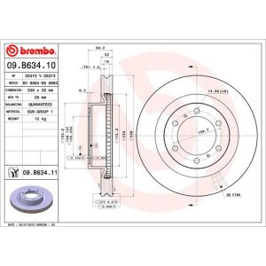 Front Vented Brake Disc Coated - 338mm Diameter