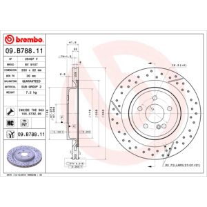 Rear Vented Brake Disc Pair Coated - 330mm Diameter