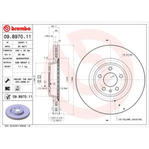 Front Vented Brake Disc Coated - 345mm Diameter