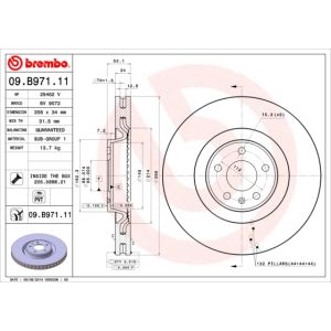 Front Vented Brake Disc Coated - 356mm Diameter