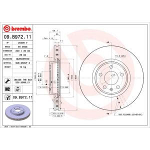 Front Vented Brake Disc Coated - 320mm Diameter