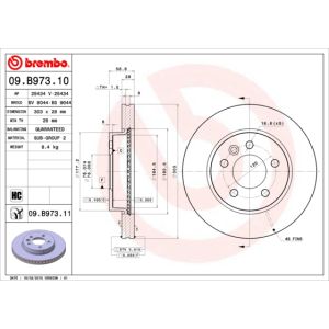 Front Vented Brake Disc Coated - 303mm Diameter