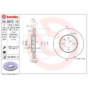 Front Vented Brake Disc Pair Coated - 256mm Diameter