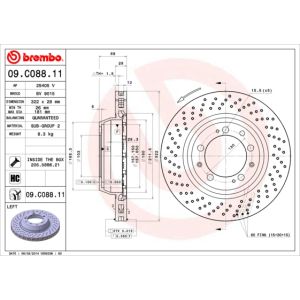 REAR VENTED BRAKE DISC COATED - 322MM DIAMETER