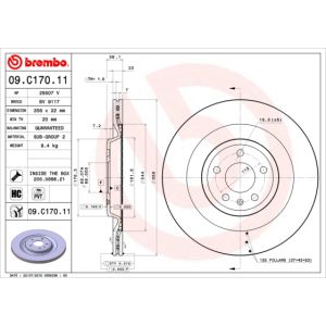 Rear Vented Brake Disc Pair - 356mm Diameter