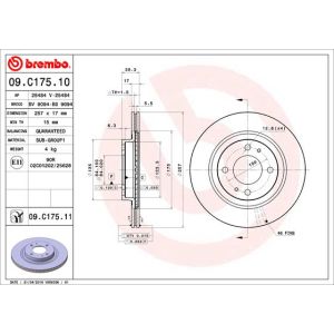 Front Vented Brake Disc Pair Coated - 257mm Diameter