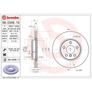 Front Vented Brake Disc Pair Coated - 294mm Diameter