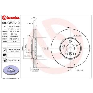 Front Vented Brake Disc Pair Coated - 307mm Diameter