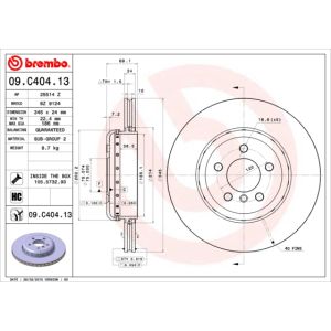 Rear Vented Brake Disc Coated - 345mm Diameter