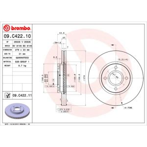 Front Vented Brake Disc Pair Coated - 278mm Diameter