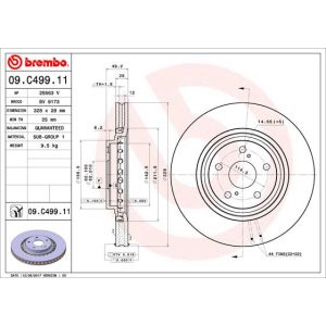 Front Vented Brake Disc Coated - 328mm Diameter