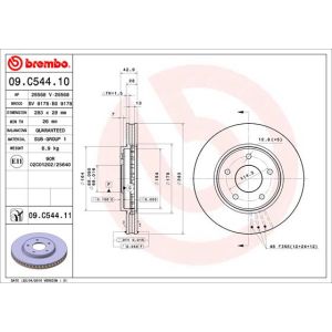 Front Vented Brake Disc Pair Coated - 283mm Diameter