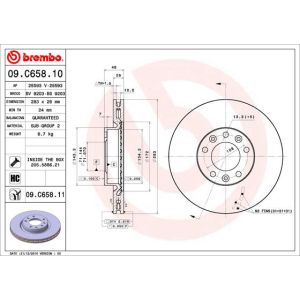 Front Vented Brake Disc Pair Coated - 283mm Diameter