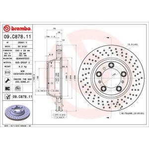 Rear Vented Brake Disc Coated - 330mm Diameter