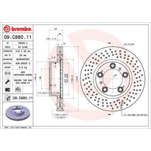 Front Vented Brake Disc Coated - 318mm Diameter