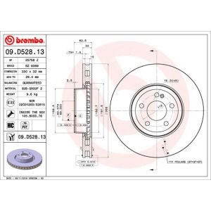 Front Vented Brake Disc Coated - 330mm Diameter