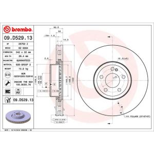 Front Vented Brake Disc Coated - 342mm Diameter