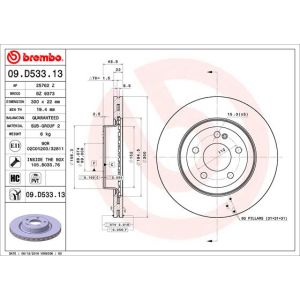 Rear Vented Brake Disc Pair Coated - 300mm Diameter