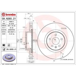 Front Vented Brake Disc Coated - 355mm Diameter