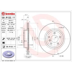 Rear Vented Brake Disc Pair Coated - 324mm Diameter